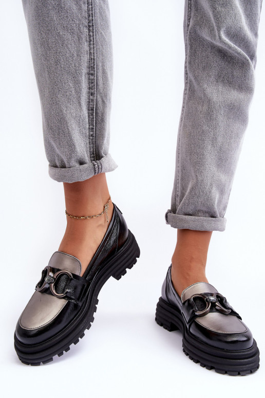 Odiniai pusbačiai masyviu padu juodos spalvos Elkiza Odiniai pusbačiai masyviu padu juodos spalvos Elkiza