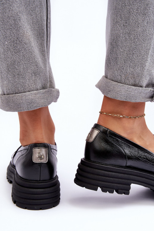 Odiniai pusbačiai masyviu padu juodos spalvos Elkiza Odiniai pusbačiai masyviu padu juodos spalvos Elkiza