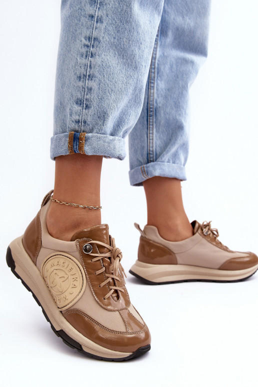 Moteriškas sportiniai bateliai Oda Tai turiciejka 06295-04 smėlio spalvos Moteriškas sportiniai bateliai Oda Tai turiciejka 06295-04 smėlio spalvos