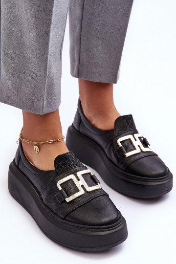 Oda batai Moteriškas su platforma juodos spalvos LeĮskis 3398/2