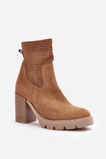 Ažūrinės zomšinės Moteriški aulinukai rudos spalvos LeĮskis 3386 2