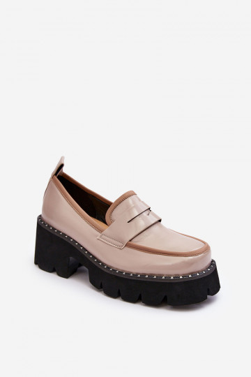 Moteriški odiniai mokasinai D&A MR870-32 smėlio spalvos