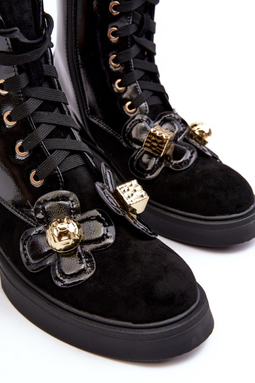 Tai turidingi Moteriškas Aulinukai su užtrauktukais su gražiomis detalėmis D&A MR870-76 juodos spalvos