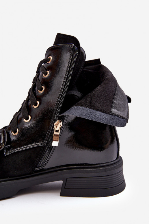 Tai turidingi Moteriškas Aulinukai su užtrauktukais su gražiomis detalėmis D&A MR870-76 juodos spalvos