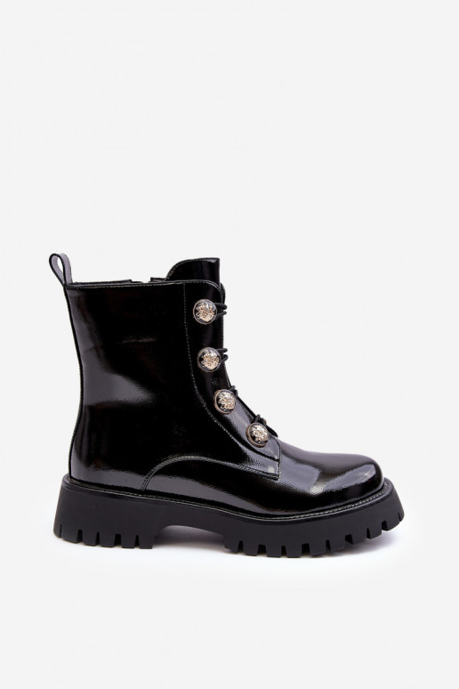 Moteriškas pašiltinti Aulinukai Su puošniaisi Guzikami D&A MR870-51 juodos spalvos Moteriškas pašiltinti Aulinukai Su puošniaisi Guzikami D&A MR870-51 juodos spalvos