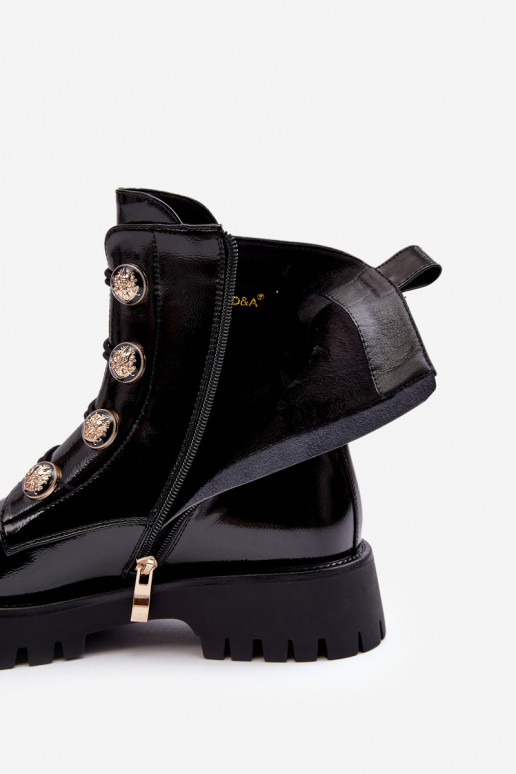 Moteriškas pašiltinti Aulinukai Su puošniaisi Guzikami D&A MR870-51 juodos spalvos Moteriškas pašiltinti Aulinukai Su puošniaisi Guzikami D&A MR870-51 juodos spalvos