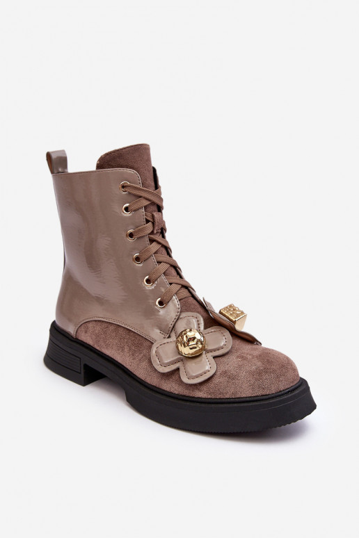 Tai turidingi Moteriškas Aulinukai su užtrauktukais su gražiomis detalėmis D&A MR870-76 pilka-rudos spalvos Tai turidingi Moteriškas Aulinukai su užtrauktukais su gražiomis detalėmis D&A MR870-76 pilka-rudos spalvos