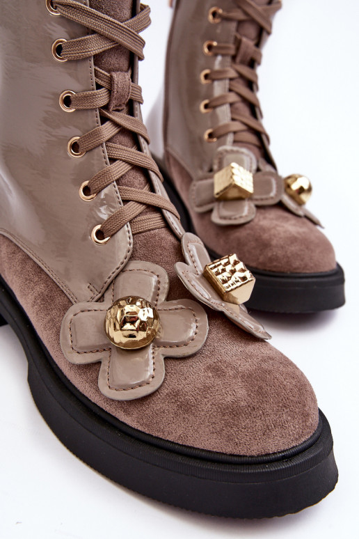 Tai turidingi Moteriškas Aulinukai su užtrauktukais su gražiomis detalėmis D&A MR870-76 pilka-rudos spalvos Tai turidingi Moteriškas Aulinukai su užtrauktukais su gražiomis detalėmis D&A MR870-76 pilka-rudos spalvos