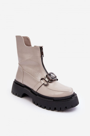 su lako efektu Moteriškas Aulinukai su užtrauktukais D&A MR870-94 pilkos spalvos 2