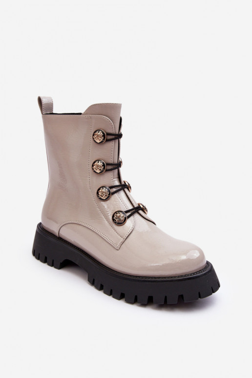 Moteriškas pašiltinti Aulinukai Su puošniaisi Guzikami D&A MR870-51 dramblio kaulo spalvos Moteriškas pašiltinti Aulinukai Su puošniaisi Guzikami D&A MR870-51 dramblio kaulo spalvos