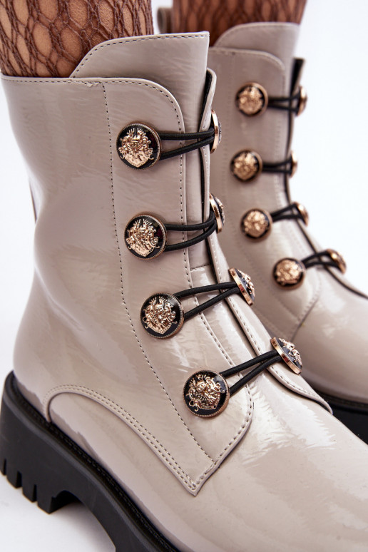 Moteriškas pašiltinti Aulinukai Su puošniaisi Guzikami D&A MR870-51 dramblio kaulo spalvos Moteriškas pašiltinti Aulinukai Su puošniaisi Guzikami D&A MR870-51 dramblio kaulo spalvos