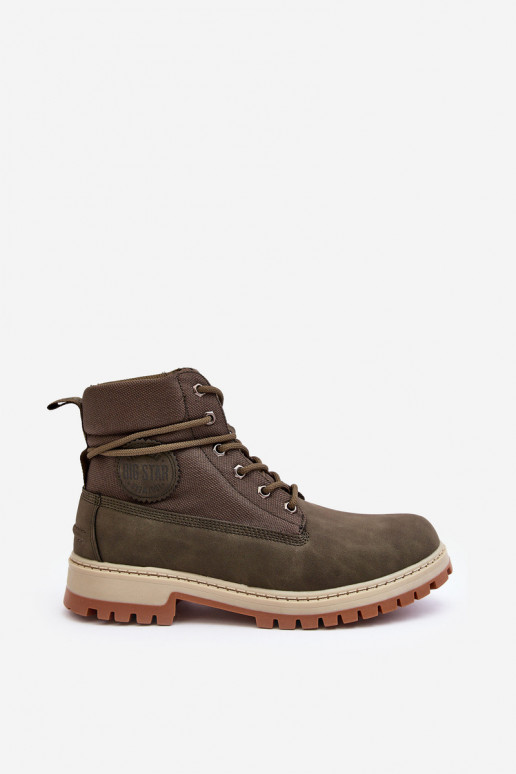 Vyriški Aulinukai batai Memory Foam chaki spalvos Big Star KK174205