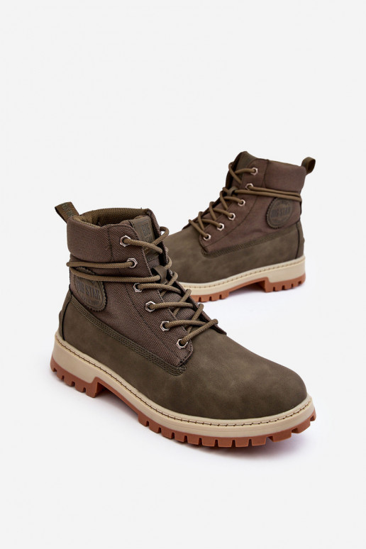 Vyriški Aulinukai batai Memory Foam chaki spalvos Big Star KK174205