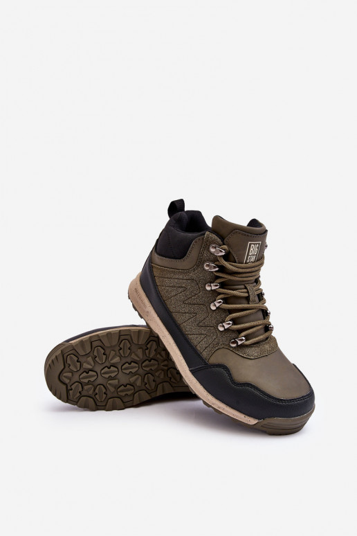 Moteriškas Pašiltinti žygio batai chaki spalvos Big Star MM274480 Moteriškas Pašiltinti žygio batai chaki spalvos Big Star MM274480