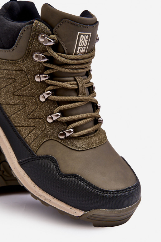 Moteriškas Pašiltinti žygio batai chaki spalvos Big Star MM274480 Moteriškas Pašiltinti žygio batai chaki spalvos Big Star MM274480