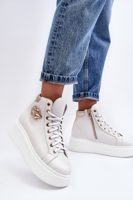 Laisvalaikio bateliai Aukštas su užtrauktukais Lemar baltos spalvos Katerin Laisvalaikio bateliai Aukštas su užtrauktukais Lemar baltos spalvos Katerin