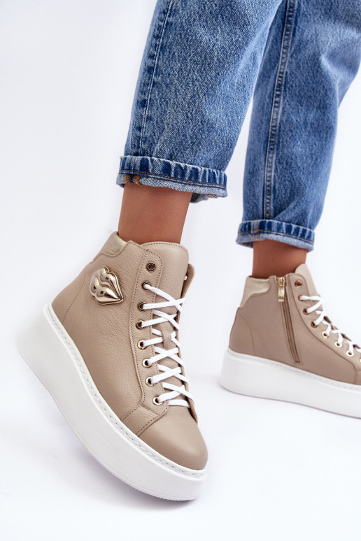 Laisvalaikio bateliai Aukštas su užtrauktukais Lemar smėlio spalvos Katerin Laisvalaikio bateliai Aukštas su užtrauktukais Lemar smėlio spalvos Katerin