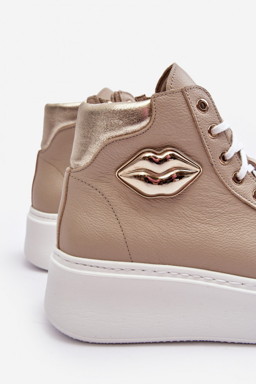 Laisvalaikio bateliai Aukštas su užtrauktukais Lemar smėlio spalvos Katerin Laisvalaikio bateliai Aukštas su užtrauktukais Lemar smėlio spalvos Katerin