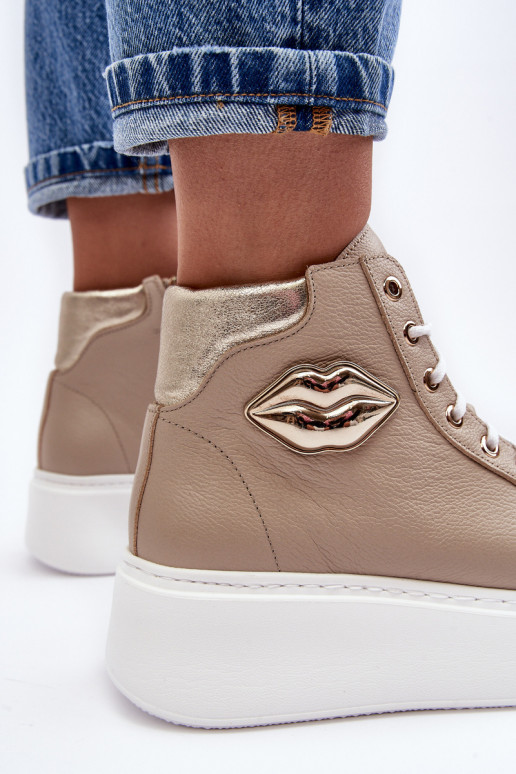 Laisvalaikio bateliai Aukštas su užtrauktukais Lemar smėlio spalvos Katerin Laisvalaikio bateliai Aukštas su užtrauktukais Lemar smėlio spalvos Katerin