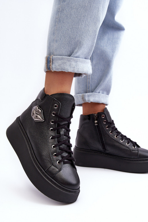 Laisvalaikio bateliai Aukštas su užtrauktukais Lemar juodos spalvos Katerin Laisvalaikio bateliai Aukštas su užtrauktukais Lemar juodos spalvos Katerin