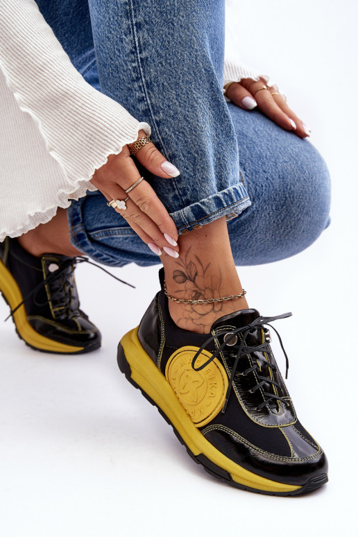 Moteriškas sportiniai bateliai Oda Tai turiciejka 06295-01 Juodos ir-geltonos spalvos Moteriškas sportiniai bateliai Oda Tai turiciejka 06295-01 Juodos ir-geltonos spalvos