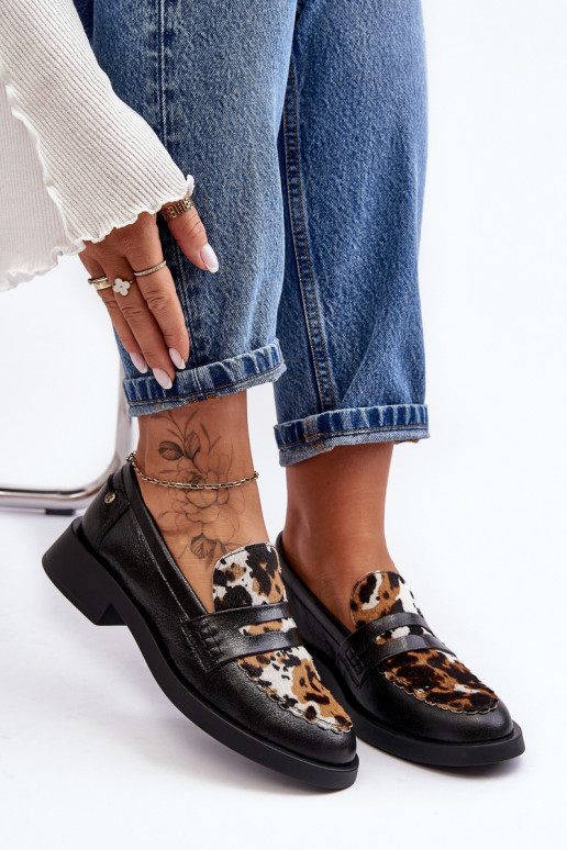 Oda batai moteriški mokasinai Tai turiciejka 06250-01 juodos spalvos Oda batai moteriški mokasinai Tai turiciejka 06250-01 juodos spalvos