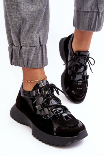 Oda su lako efektu sportiniai bateliai Moteriškas M01/2 Zazoo juodos spalvos