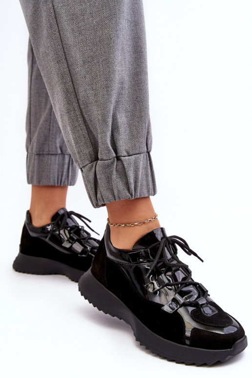 Oda su lako efektu sportiniai bateliai Moteriškas M01/2 Zazoo juodos spalvos