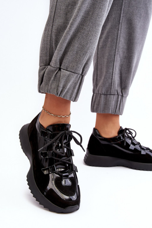 Oda su lako efektu sportiniai bateliai Moteriškas M01/2 Zazoo juodos spalvos