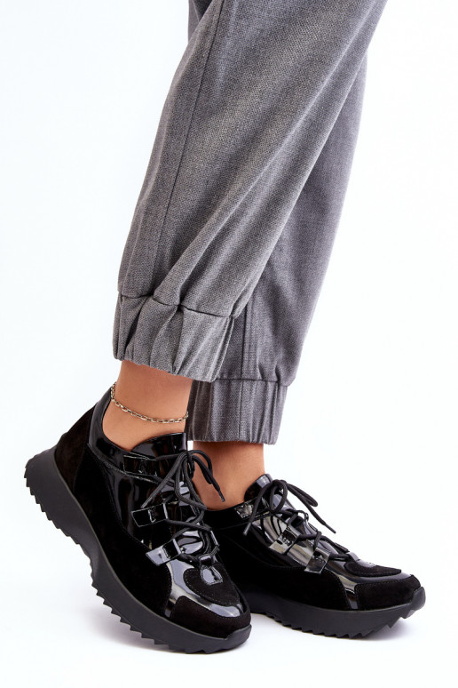 Oda su lako efektu sportiniai bateliai Moteriškas M01/2 Zazoo juodos spalvos