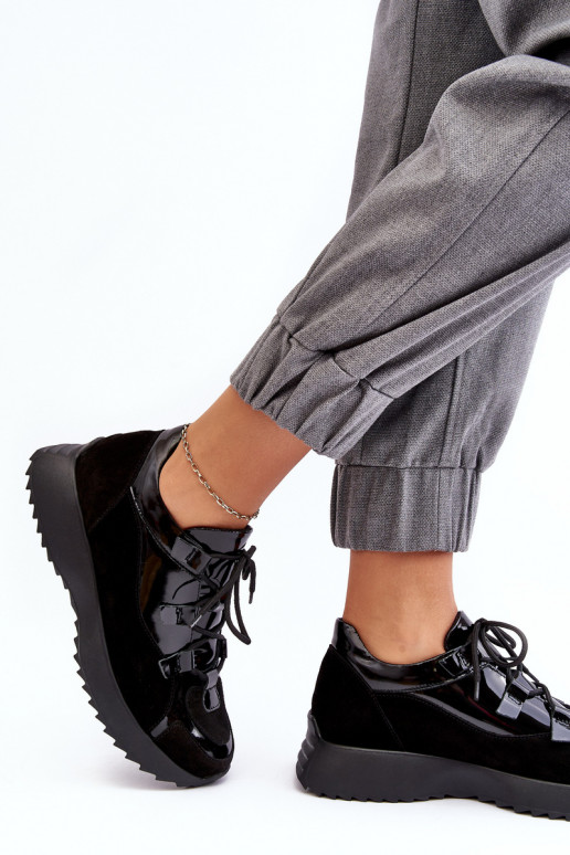 Oda su lako efektu sportiniai bateliai Moteriškas M01/2 Zazoo juodos spalvos