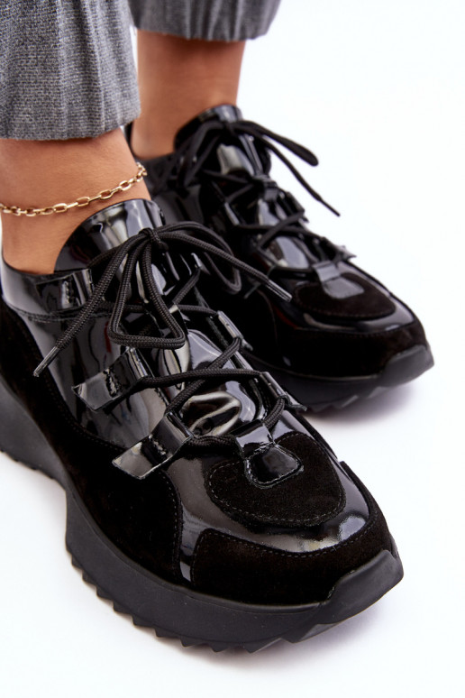 Oda su lako efektu sportiniai bateliai Moteriškas M01/2 Zazoo juodos spalvos