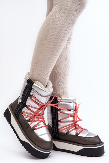 sniego batai Moteriškas Ant storo pado Veganas D.Franklin DFSH371006 sidabro spalvos 2