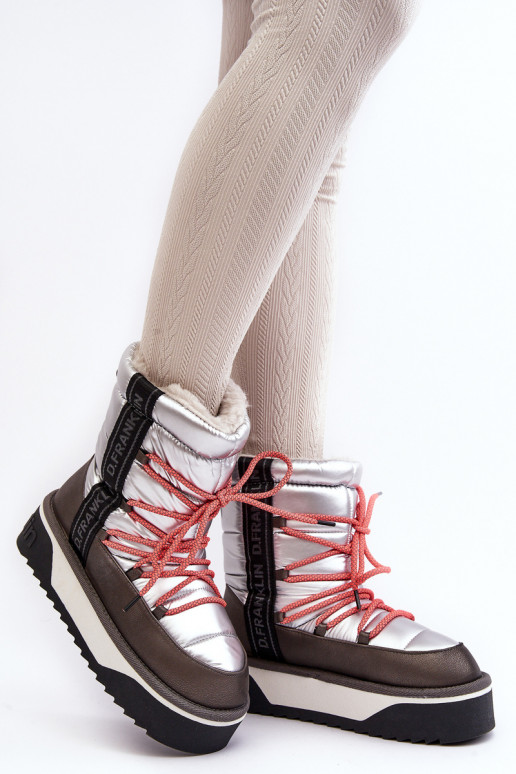 sniego batai Moteriškas Ant storo pado Veganas D.Franklin DFSH371006 sidabro spalvos sniego batai Moteriškas Ant storo pado Veganas D.Franklin DFSH371006 sidabro spalvos