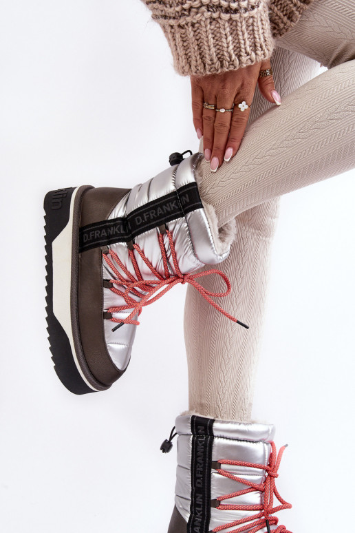 sniego batai Moteriškas Ant storo pado Veganas D.Franklin DFSH371006 sidabro spalvos sniego batai Moteriškas Ant storo pado Veganas D.Franklin DFSH371006 sidabro spalvos