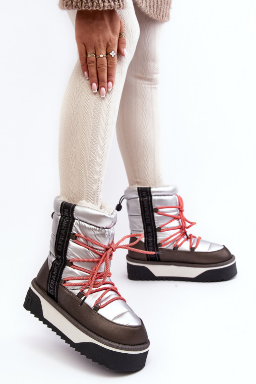 sniego batai Moteriškas Ant storo pado Veganas D.Franklin DFSH371006 sidabro spalvos sniego batai Moteriškas Ant storo pado Veganas D.Franklin DFSH371006 sidabro spalvos