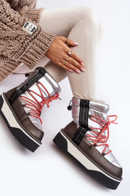 sniego batai Moteriškas Ant storo pado Veganas D.Franklin DFSH371006 sidabro spalvos sniego batai Moteriškas Ant storo pado Veganas D.Franklin DFSH371006 sidabro spalvos