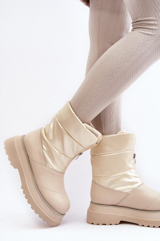 sniego batai Moteriškas Ant storo pado su užtrauktukais GOE MM2N4079 smėlio spalvos sniego batai Moteriškas Ant storo pado su užtrauktukais GOE MM2N4079 smėlio spalvos