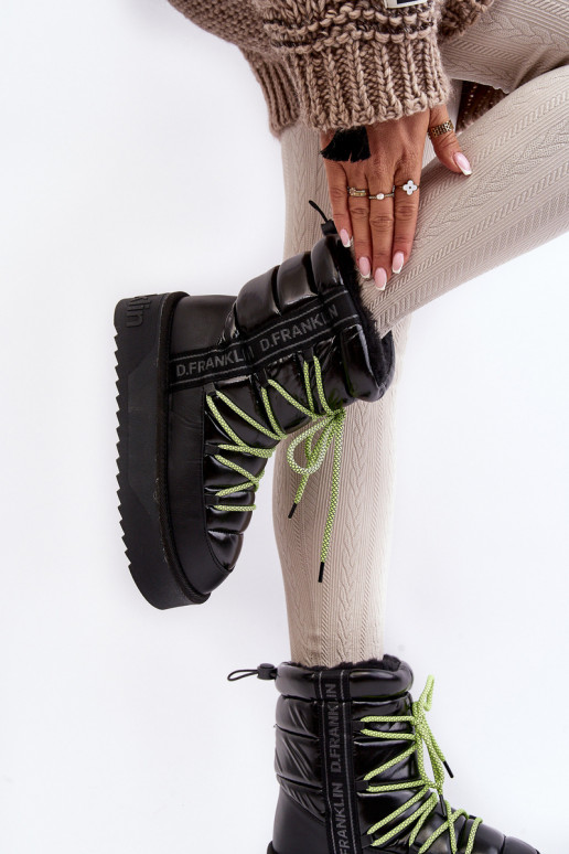 sniego batai Moteriškas Ant storo pado Veganas D.Franklin DFSH371007 juodos spalvos sniego batai Moteriškas Ant storo pado Veganas D.Franklin DFSH371007 juodos spalvos