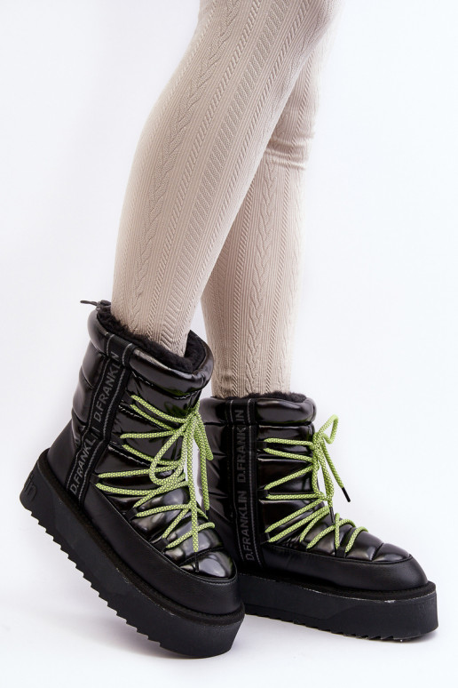 sniego batai Moteriškas Ant storo pado Veganas D.Franklin DFSH371007 juodos spalvos sniego batai Moteriškas Ant storo pado Veganas D.Franklin DFSH371007 juodos spalvos