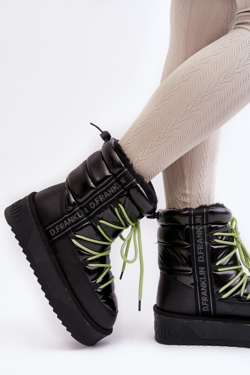 sniego batai Moteriškas Ant storo pado Veganas D.Franklin DFSH371007 juodos spalvos sniego batai Moteriškas Ant storo pado Veganas D.Franklin DFSH371007 juodos spalvos