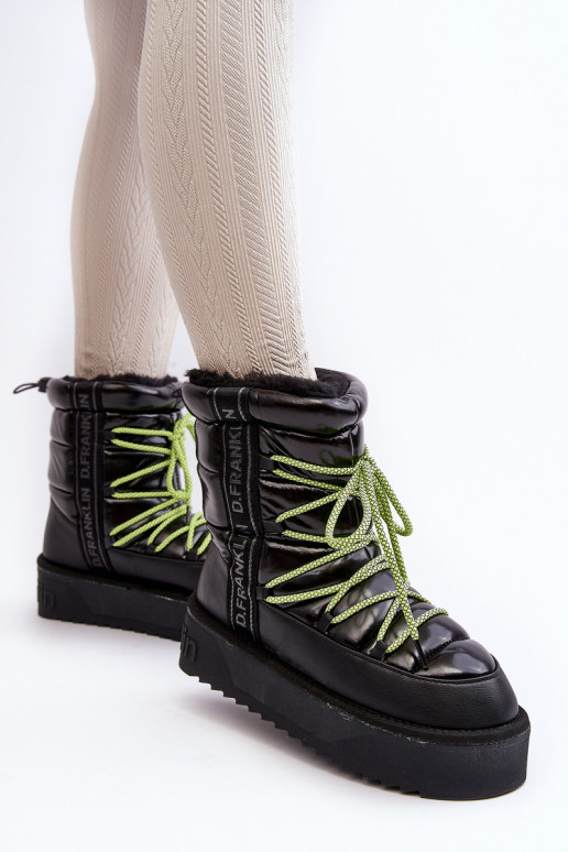 sniego batai Moteriškas Ant storo pado Veganas D.Franklin DFSH371007 juodos spalvos sniego batai Moteriškas Ant storo pado Veganas D.Franklin DFSH371007 juodos spalvos