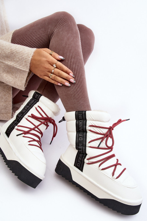 sniego batai Moteriškas Ant storo pado Veganas D.Franklin DFSH371007 baltos spalvos sniego batai Moteriškas Ant storo pado Veganas D.Franklin DFSH371007 baltos spalvos