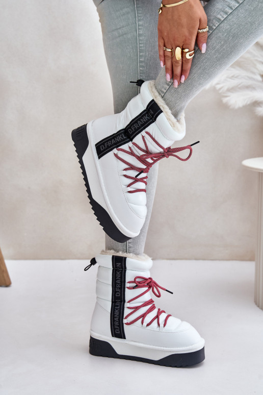 sniego batai Moteriškas Ant storo pado Veganas D.Franklin DFSH371007 baltos spalvos sniego batai Moteriškas Ant storo pado Veganas D.Franklin DFSH371007 baltos spalvos