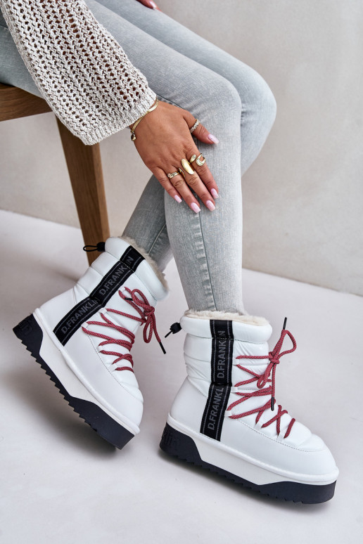 sniego batai Moteriškas Ant storo pado Veganas D.Franklin DFSH371007 baltos spalvos sniego batai Moteriškas Ant storo pado Veganas D.Franklin DFSH371007 baltos spalvos