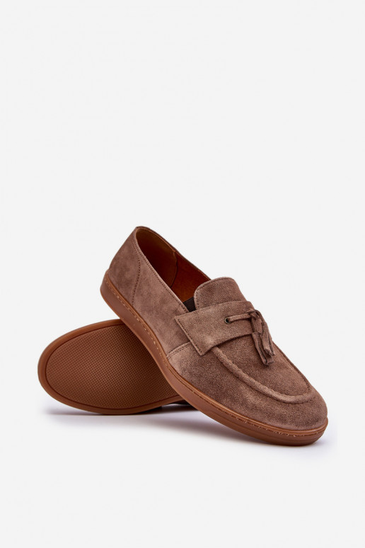 Vyriški iš zomšos Mokasinai batai Zazoo 1566 rudos spalvos Vyriški iš zomšos Mokasinai batai Zazoo 1566 rudos spalvos