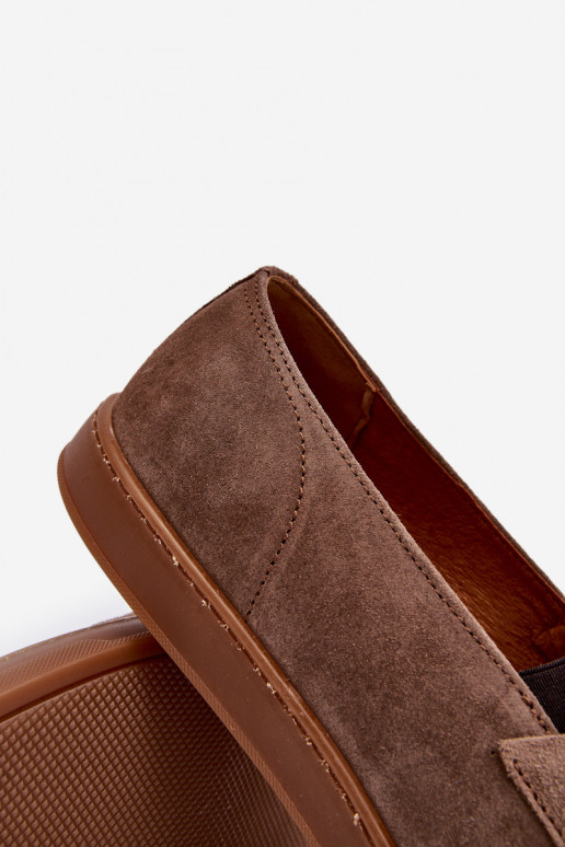 Vyriški iš zomšos Mokasinai batai Zazoo 1566 rudos spalvos Vyriški iš zomšos Mokasinai batai Zazoo 1566 rudos spalvos