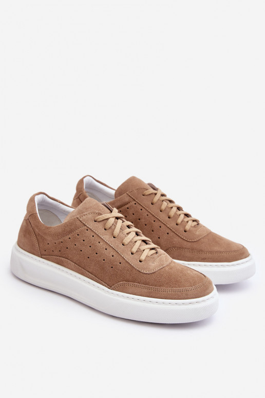 Vyriški sportiniai bateliai iš zomšos Zazoo 1544 smėlio spalvos