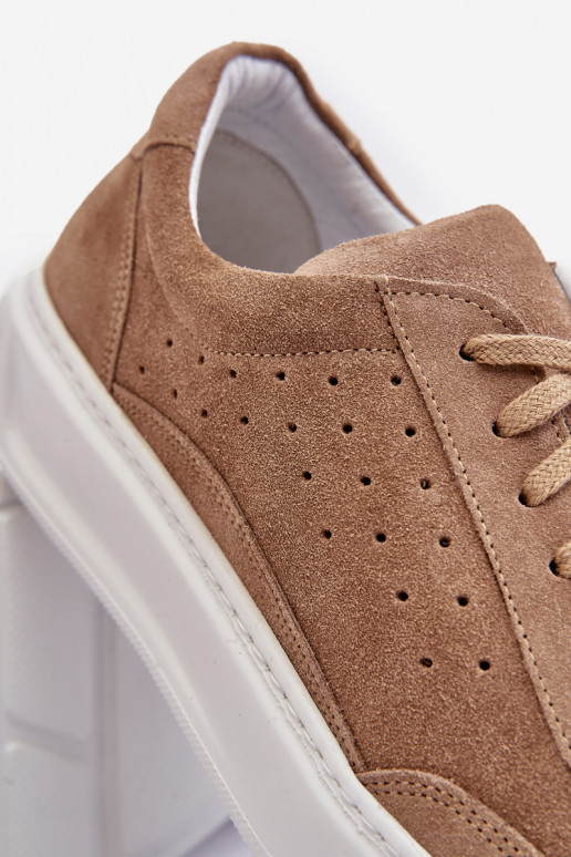 Vyriški sportiniai bateliai iš zomšos Zazoo 1544 smėlio spalvos