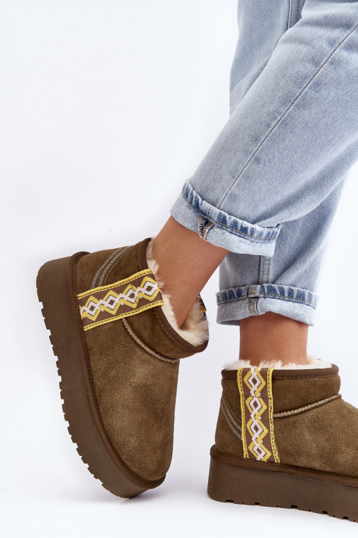 Oda iš zomšos sniego batai Moteriškas žalios spalvos Vebissat Oda iš zomšos sniego batai Moteriškas žalios spalvos Vebissat